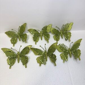 6 Pc Butterfly Clip Ornaments